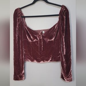 Aritzia Wilfred Crushed Velvet Bustier Top S